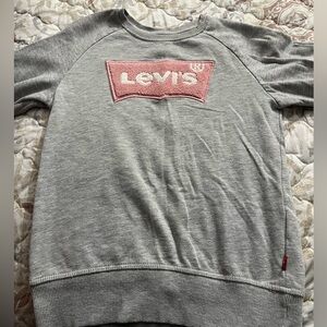 Levi's Gray and Pink Crewneck Sweater